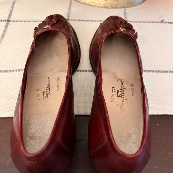 Salvatore Ferragamo Burgundy Leather Loafers W/Tassels Size 6B Vintage Vibe Chi - Picture 5 of 12